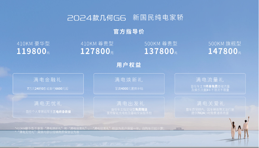 指导价11.98万-14.78万元 2024款几何G6上市